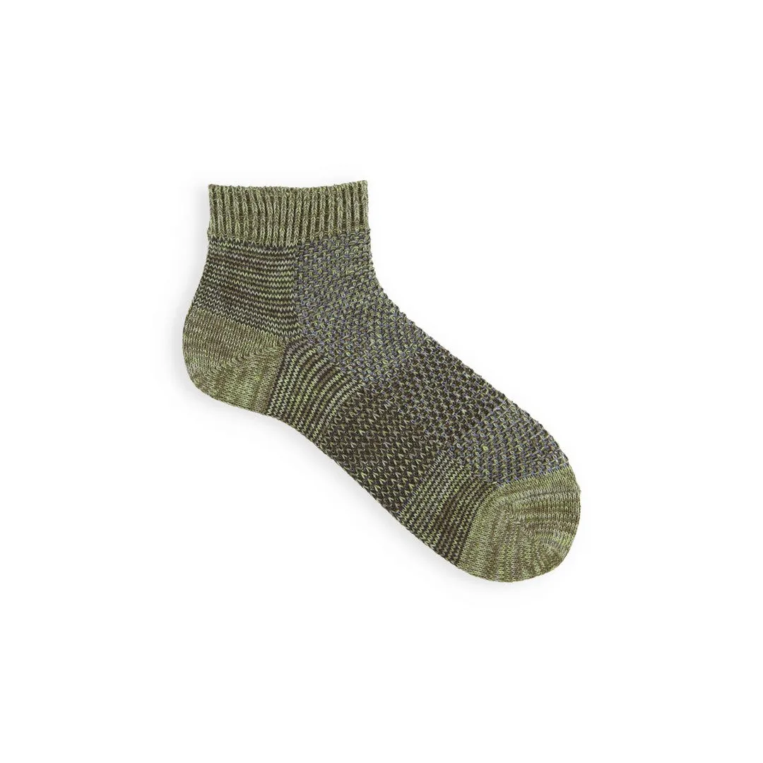 062131332 Cotton/Linen Mesh Heathered Short Socks