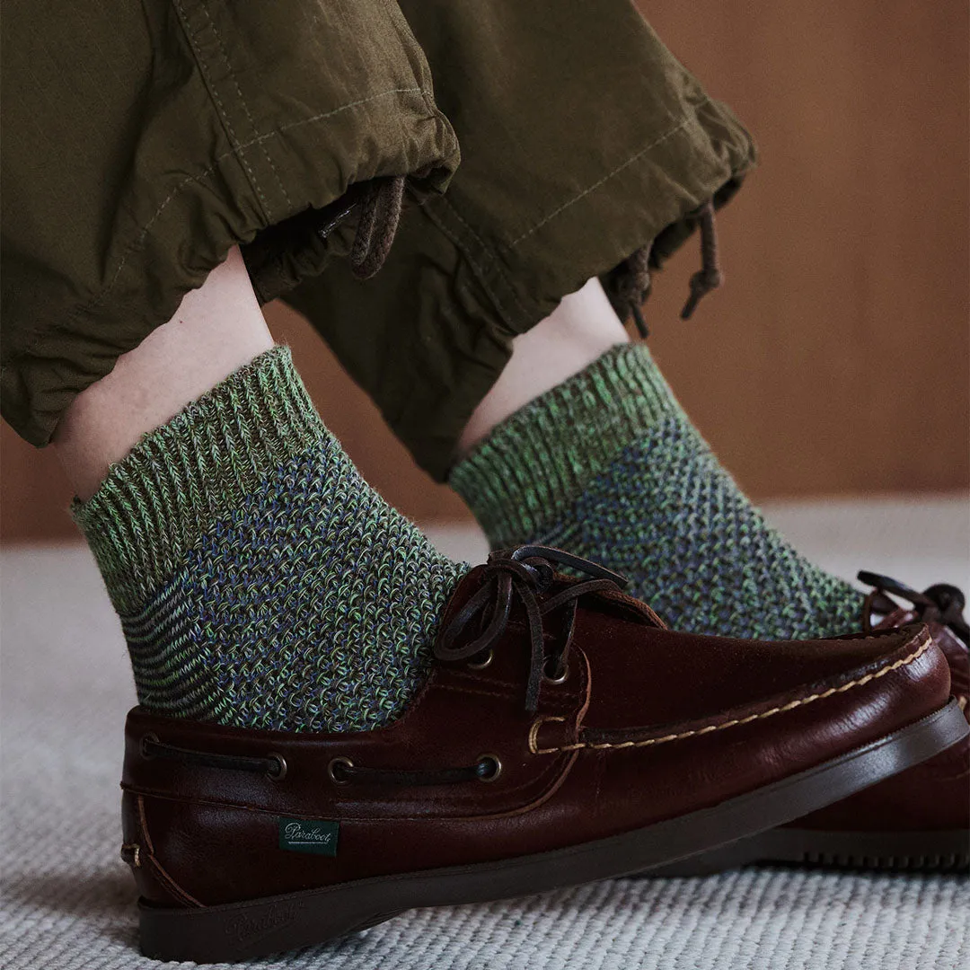 062131332 Cotton/Linen Mesh Heathered Short Socks