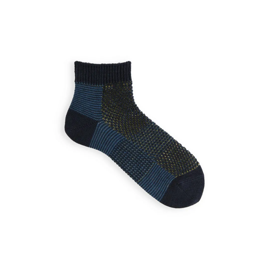 062131332 Cotton/Linen Mesh Heathered Short Socks
