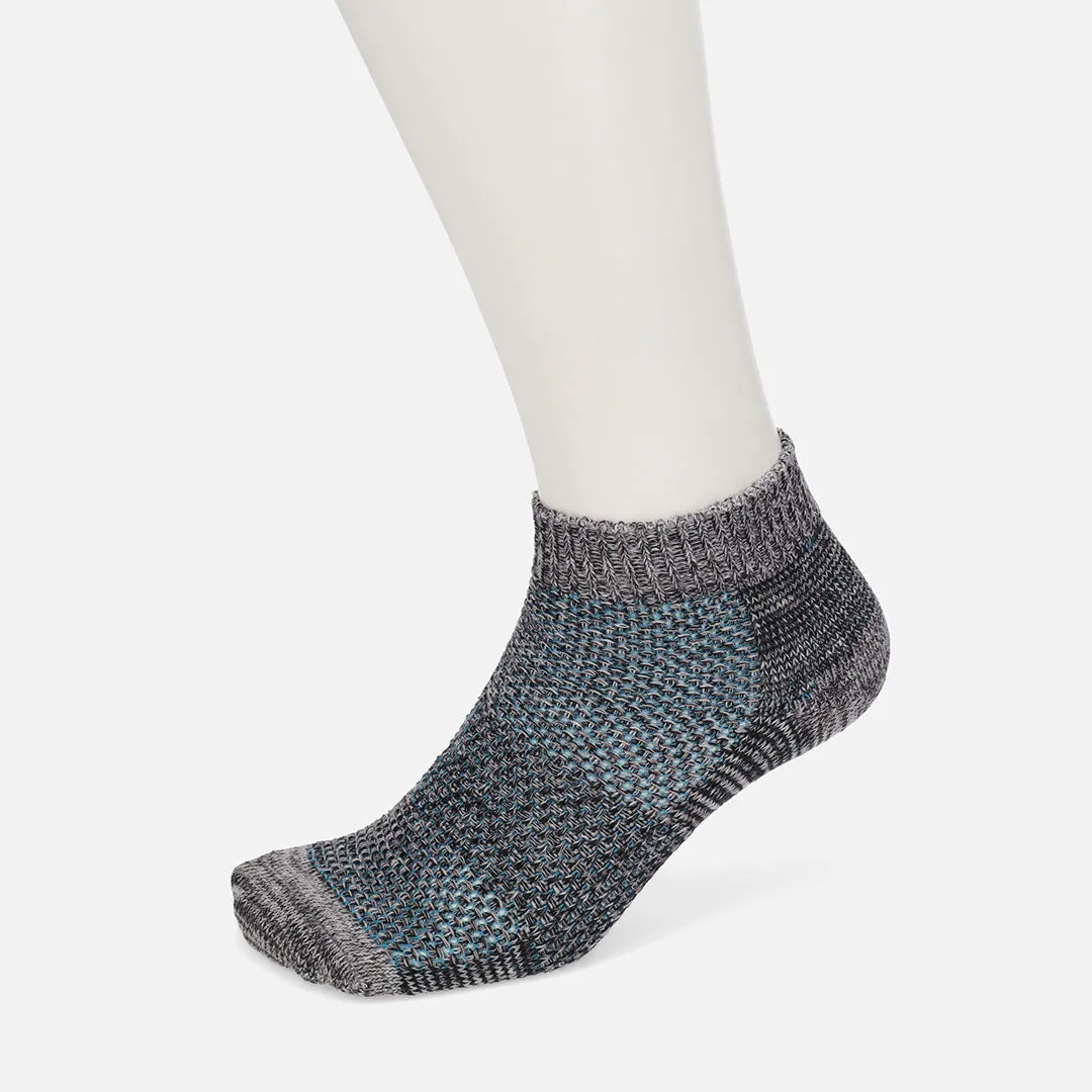 062131332 Cotton/Linen Mesh Heathered Short Socks