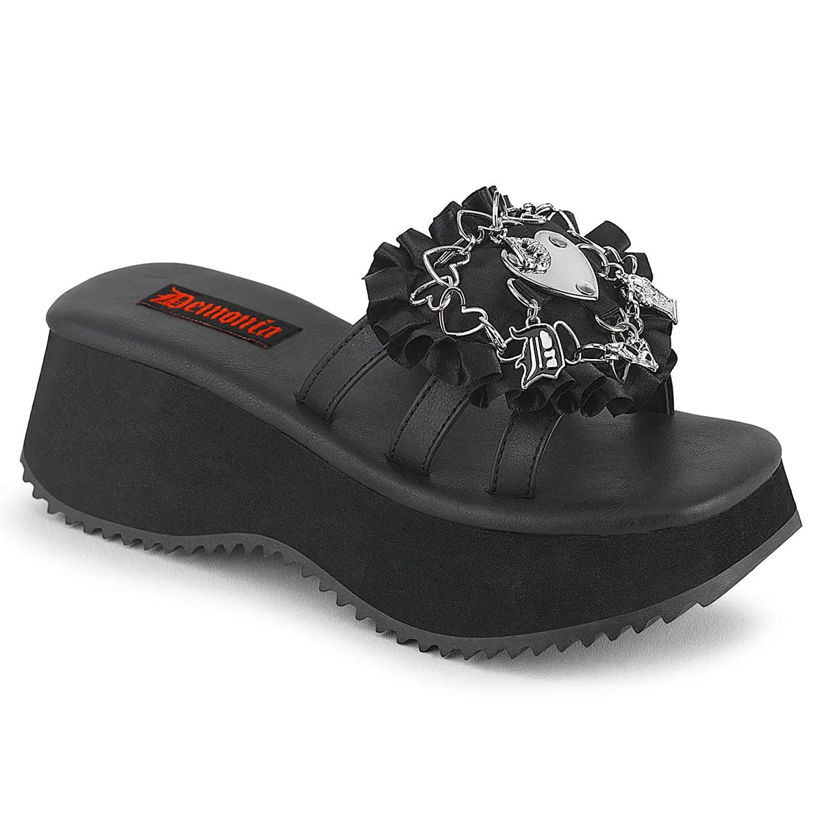 2 Inch Platform FLIP-16 Black Vegan Leather
