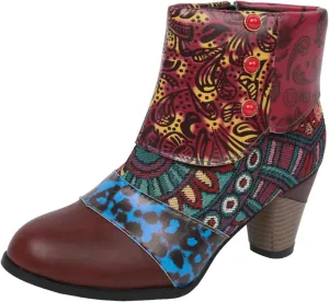 AMDBEL Winter Boots for Women 2024 Ankle Boots Chunky High Heel Booties Fashionable Short Boots Winter Shoes