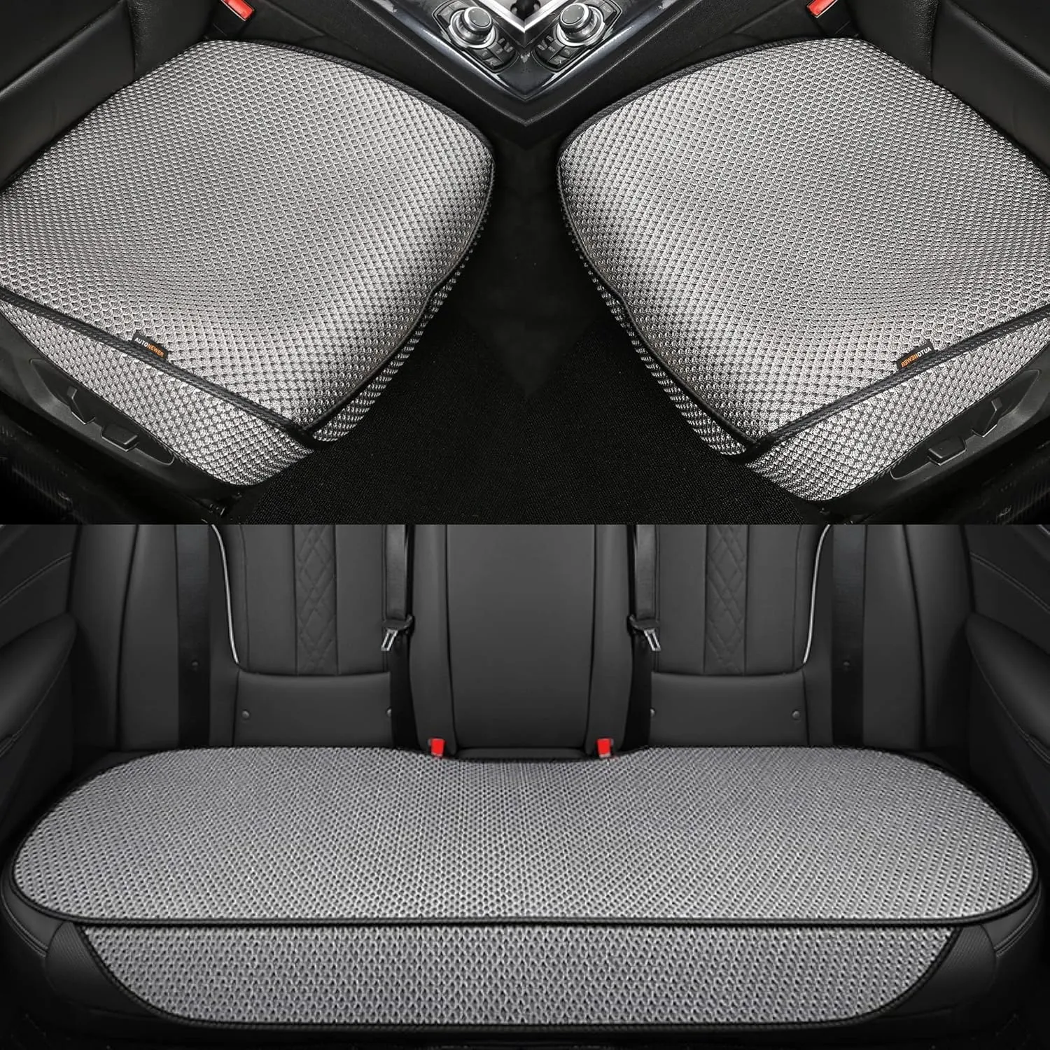 Auto Newer Breathable Universal Four Seasons Car Seat Covers, Luxury Include Front Car Seat Protector and RearCar Seat Cushion,Compatible with 95% Vehicles， Fit for Cars Truck SUV (Grey,3PCS)
