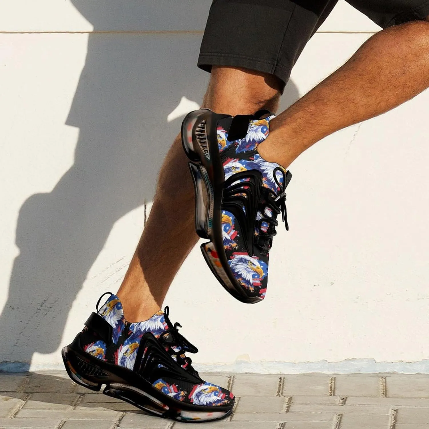 Bald Eagle U.S. Flag Men's Tennis Shoes Fashion Athletic Sneakers for Sport Walking Running Workout