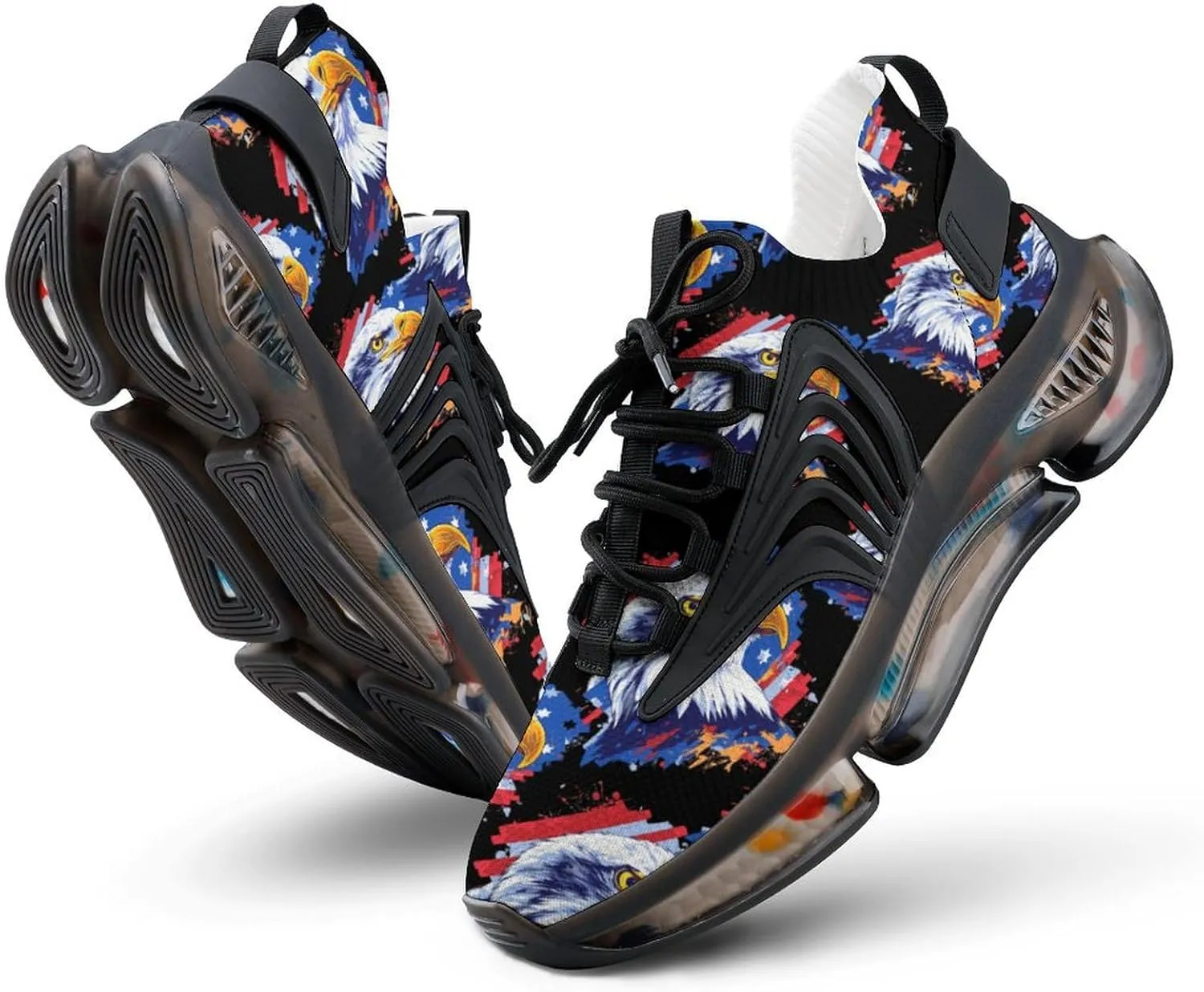 Bald Eagle U.S. Flag Men's Tennis Shoes Fashion Athletic Sneakers for Sport Walking Running Workout