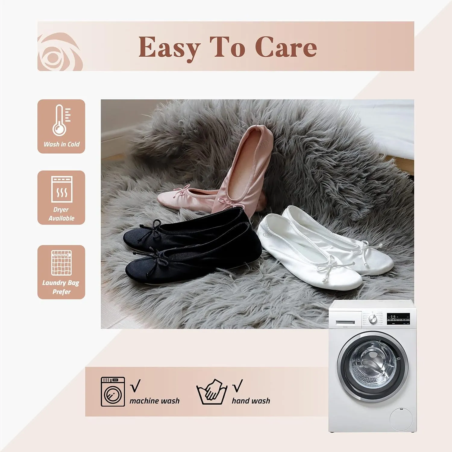 BCTEX COLL Women's Ballerina House Slippers with Bow, Ladies Satin Bedroom Slipper with Suede Sole Indoor