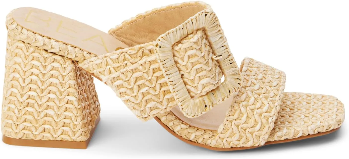 BEACH by Matisse Womens Lucy Block Casual Sandals Casual High Heel 3" & Up - Beige