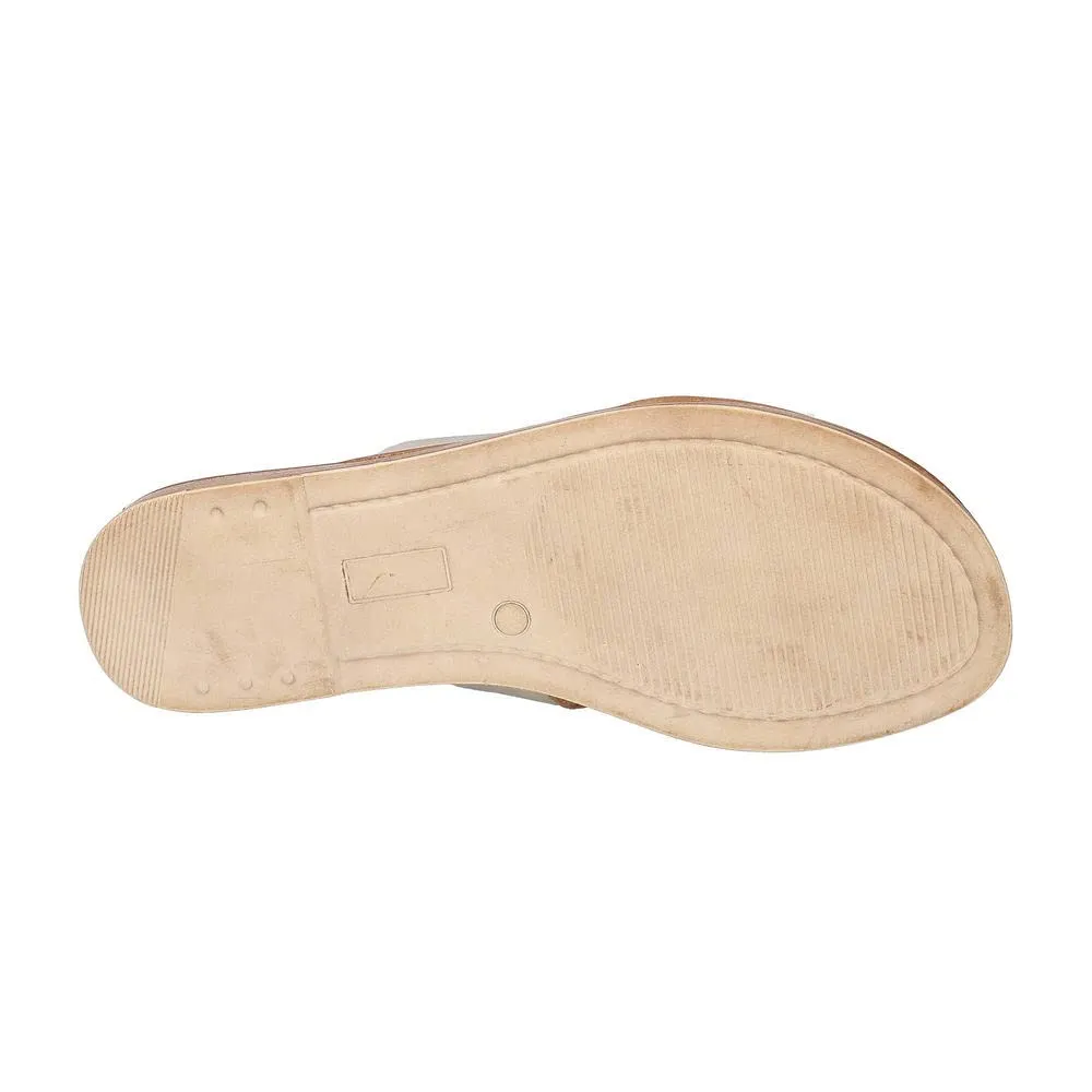 Bella Vita Made in Italy Women's Dov-Italy Flat Slide Sandal, Champagne Leather, 7