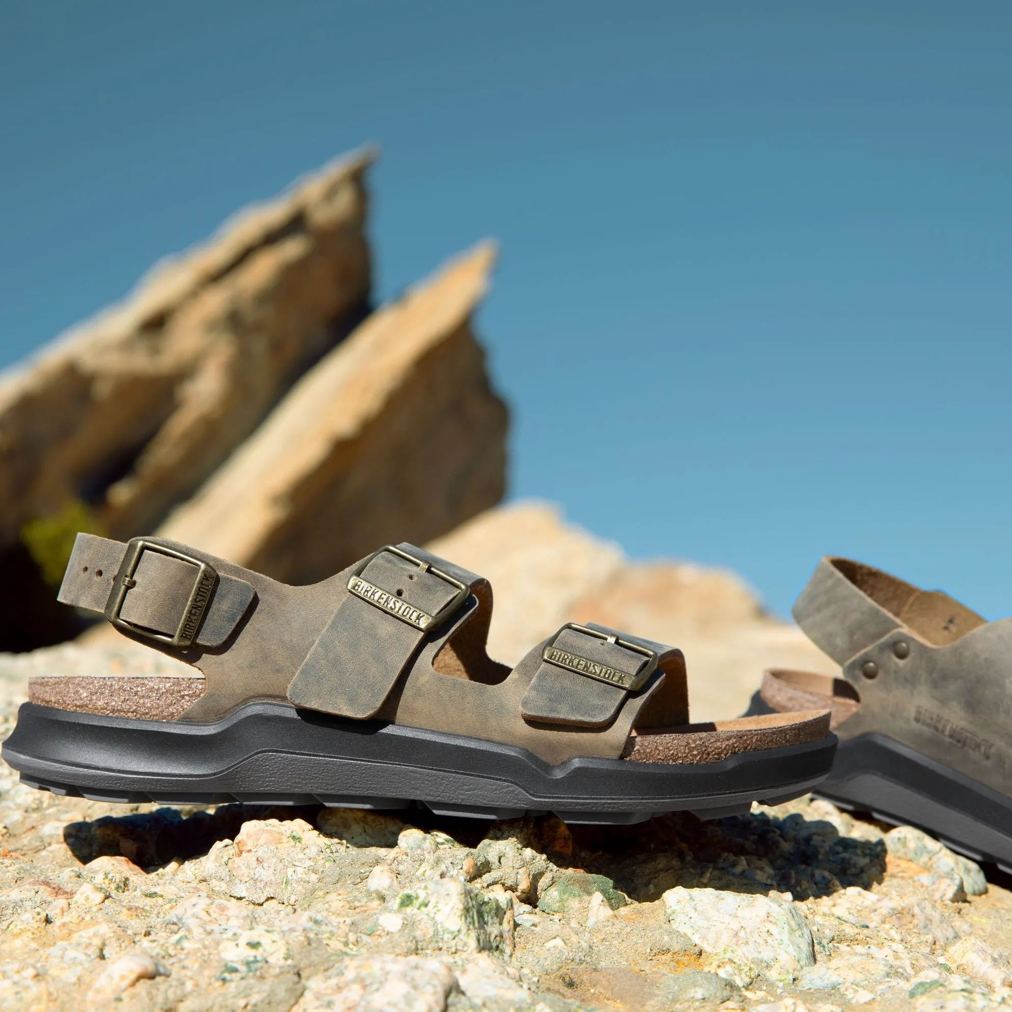 Birkenstock Men's Milano Rugged faded khaki oiled leather