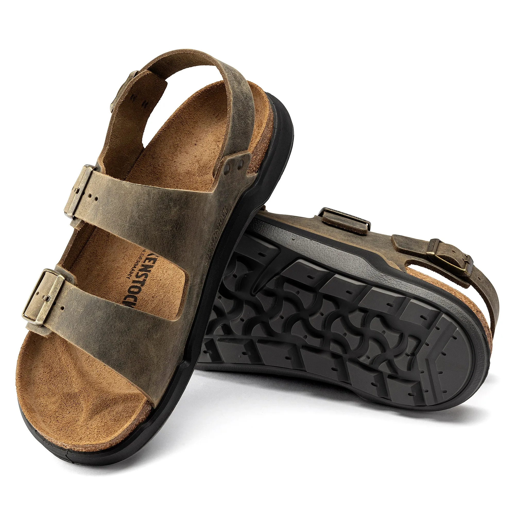 Birkenstock Men's Milano Rugged faded khaki oiled leather
