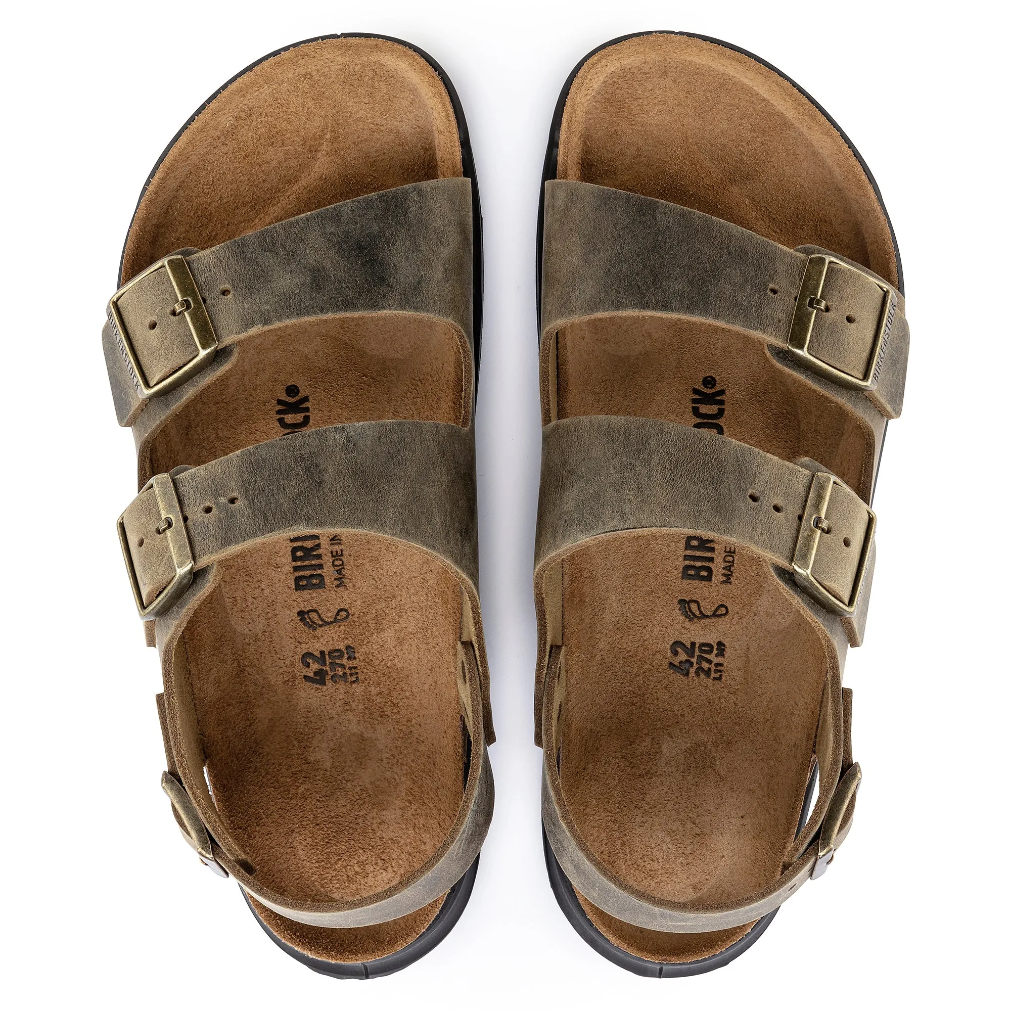 Birkenstock Men's Milano Rugged faded khaki oiled leather