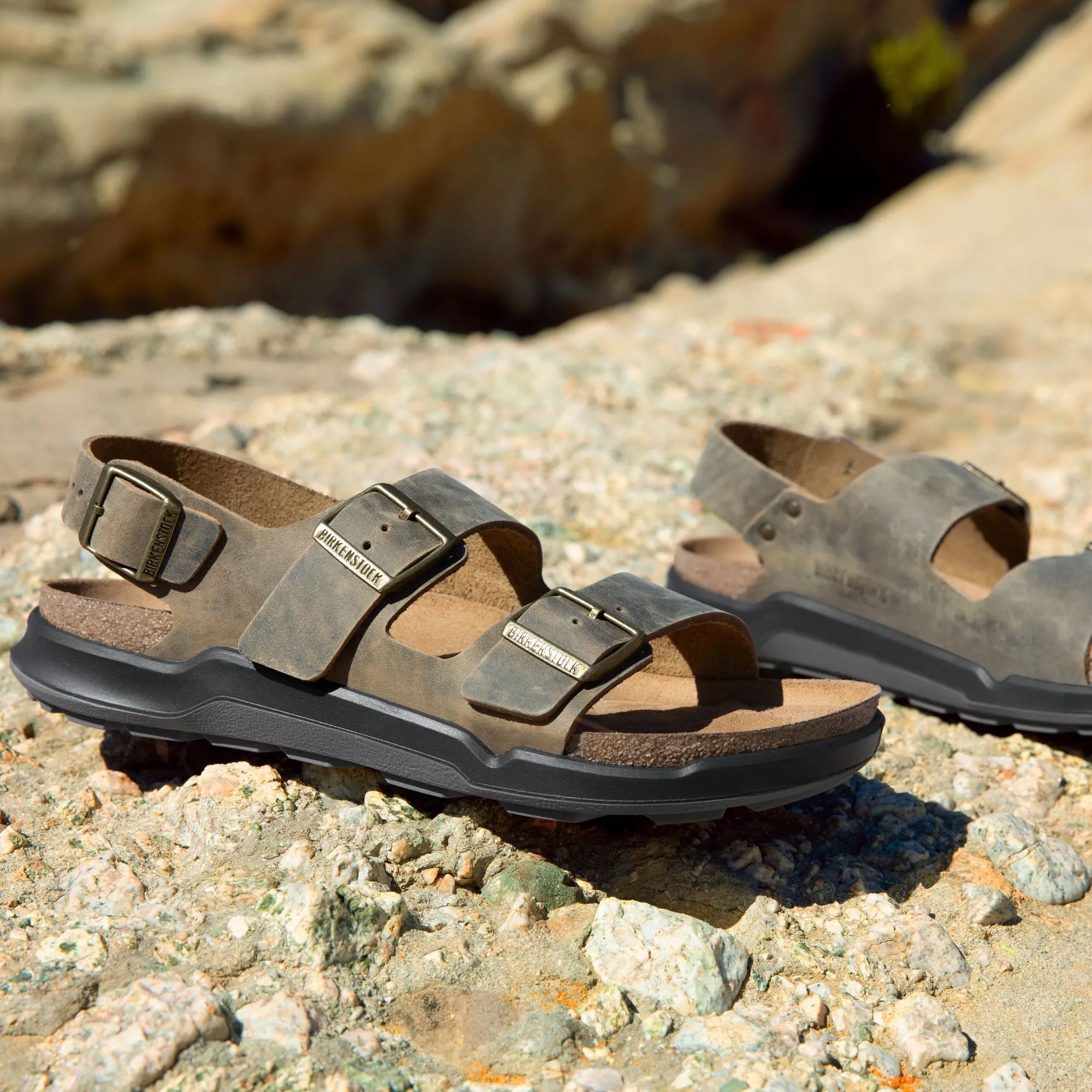 Birkenstock Men's Milano Rugged faded khaki oiled leather