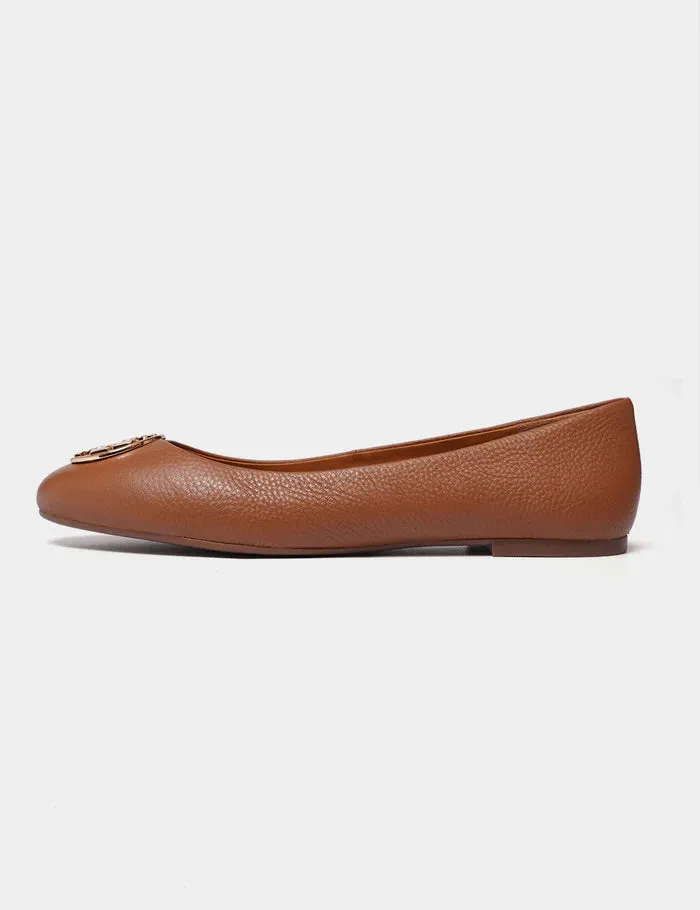 Burch Chelsea - Reliable Tory Birthday discount Leather Flat Ballet Royal Tumbled Tan