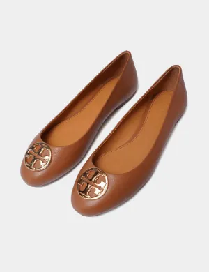 Burch Chelsea - Reliable Tory Birthday discount Leather Flat Ballet Royal Tumbled Tan