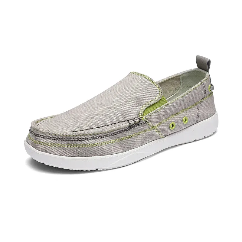 Canvas Shoes for Men Lightweight Soft Sole Male Loafer Breathable Slip-On Driving Walking Casual Shoes Big Size 39-46