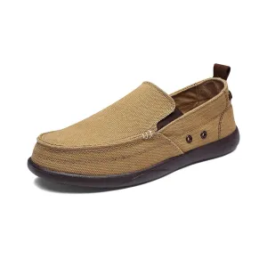 Canvas Shoes for Men Lightweight Soft Sole Male Loafer Breathable Slip-On Driving Walking Casual Shoes Big Size 39-46