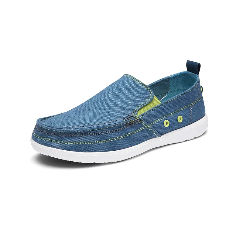 Canvas Shoes for Men Lightweight Soft Sole Male Loafer Breathable Slip-On Driving Walking Casual Shoes Big Size 39-46