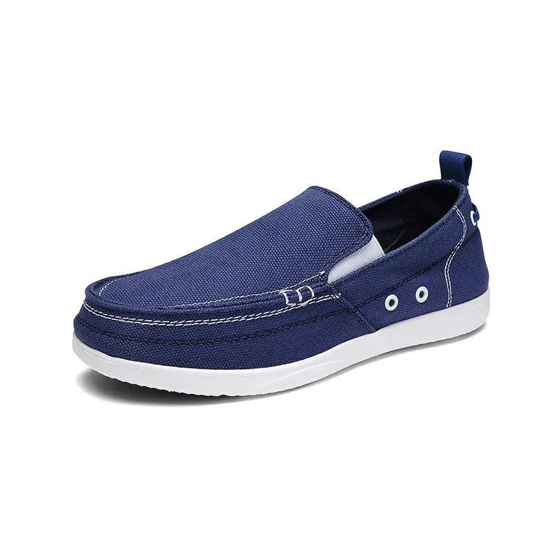 Canvas Shoes for Men Lightweight Soft Sole Male Loafer Breathable Slip-On Driving Walking Casual Shoes Big Size 39-46