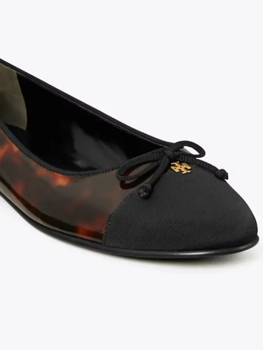 Cap Toe Ballet Flat - Tortoise Patent