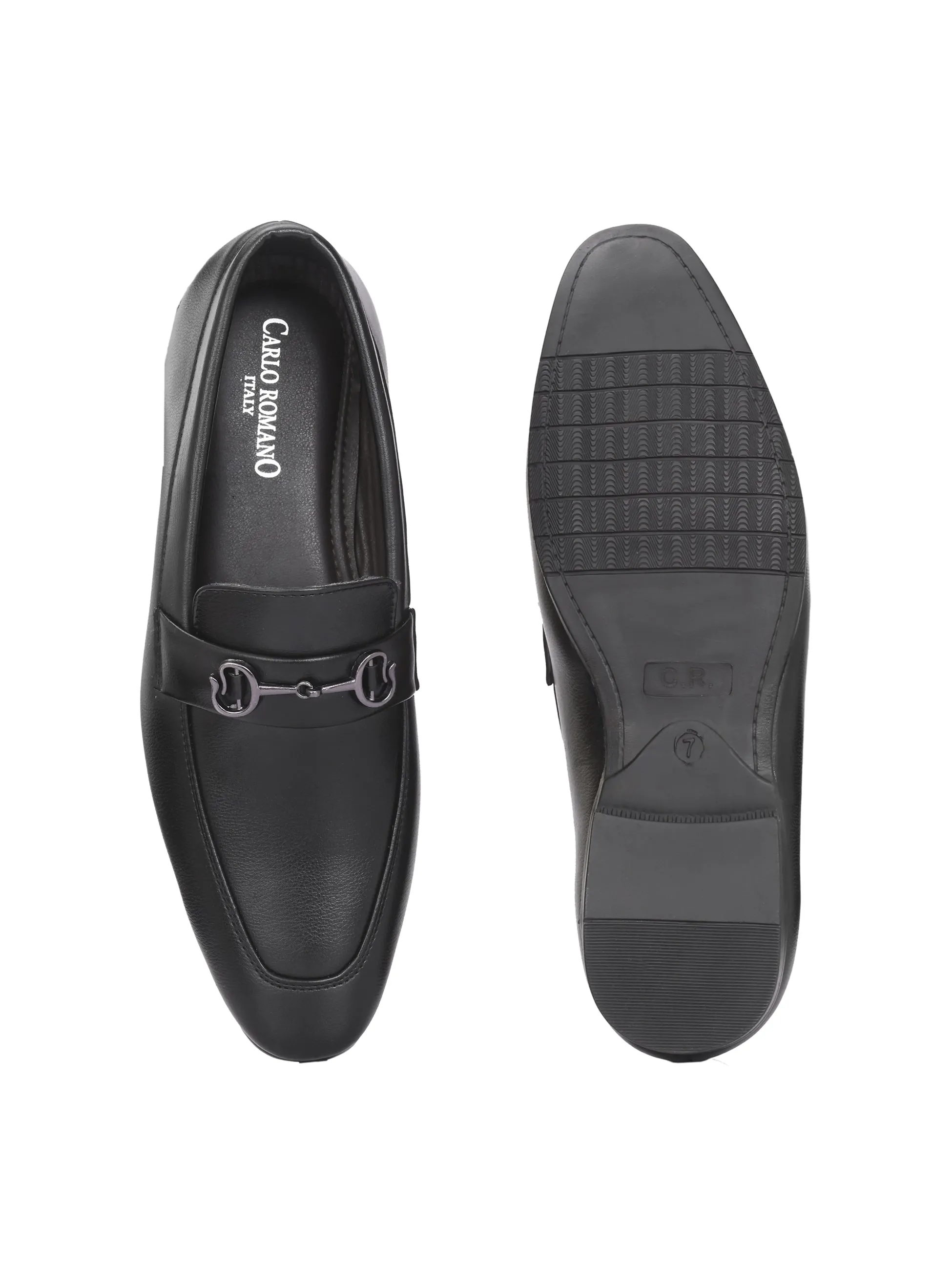 CARLO ROMANO BY WASAN BLACK COLOR VEGAN LEATHER LOAFER FOR MEN