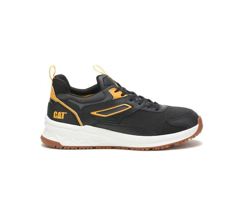 Caterpillar Men's Streamline Runner Carbon Composite Toe Work Shoe Total Eclipse | Black/Cat Yellow | Bright White/Blue