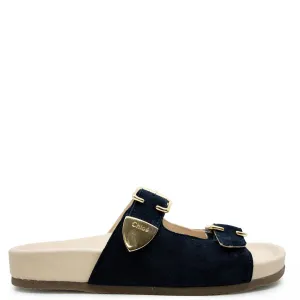 Chloe Navy Strap Slide