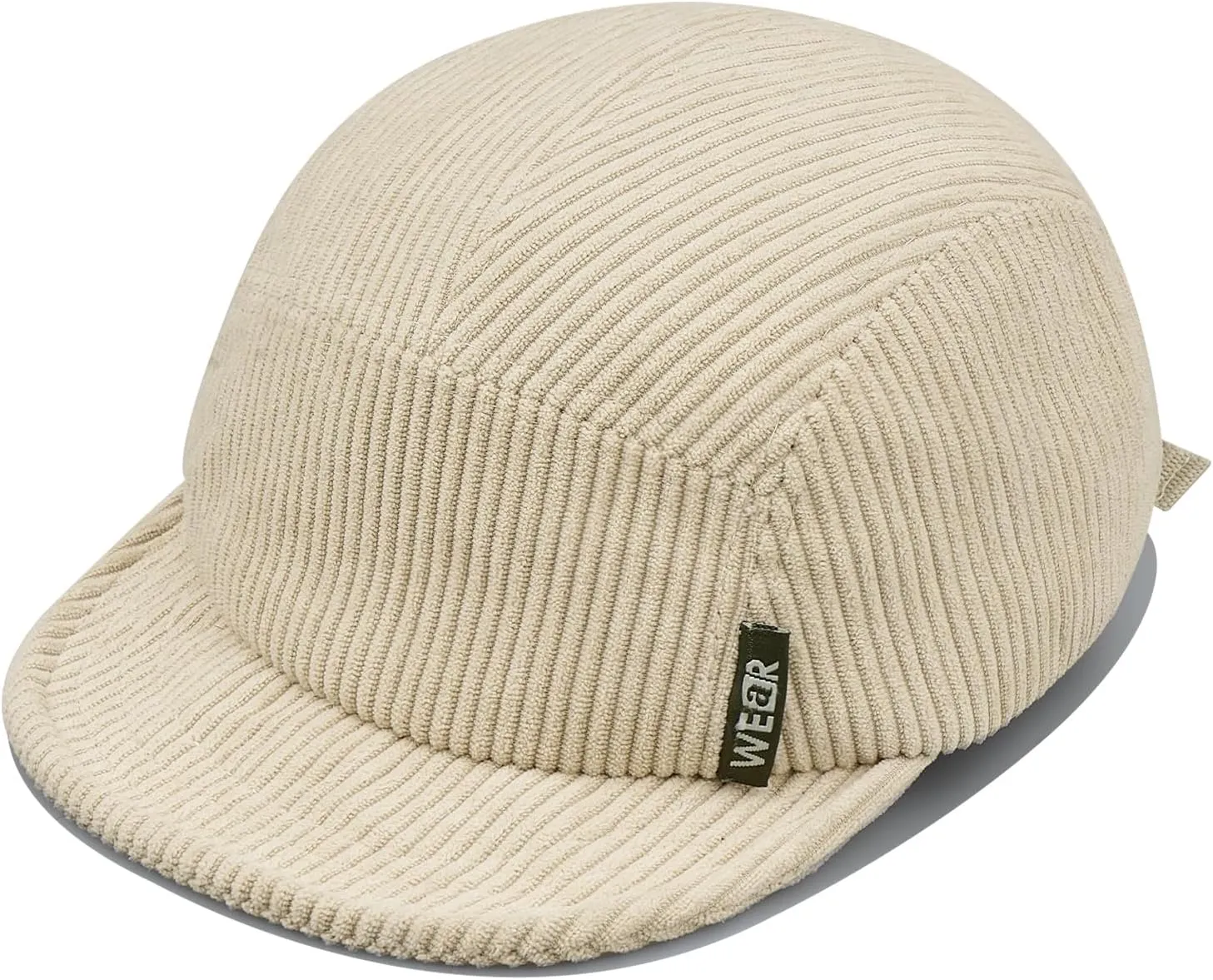 Clakllie Corduroy 5 Panel Hat Short Brim Baseball Cap Urban Street Flat Bill Hats Cooling Trucker Hats Snapback Fitted Cap