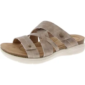 Clarks Women's April Willow Slide Sandal, Bronze Metallic Textile, 7.5