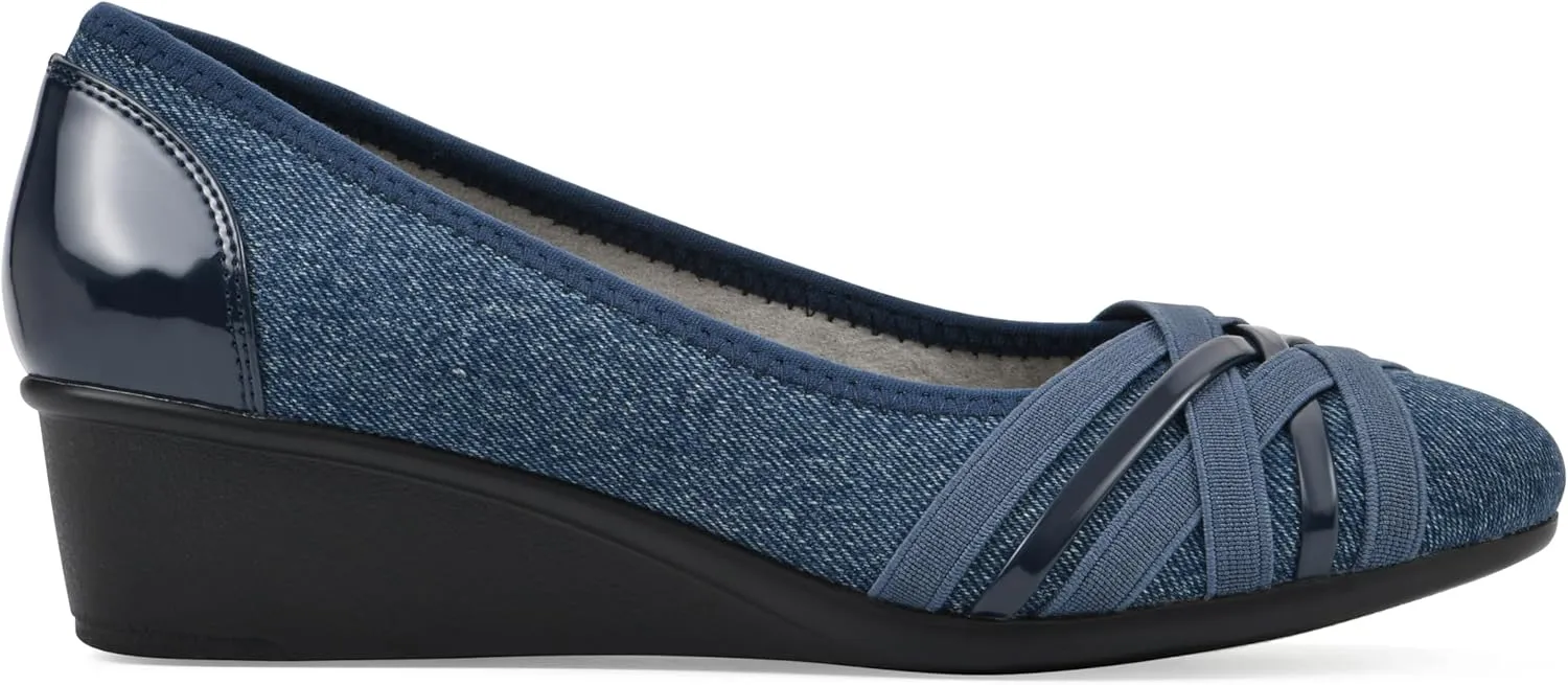 CLIFFS BY WHITE MOUNTAIN Women's Bowie Cushioned Ballet Wedge Heel