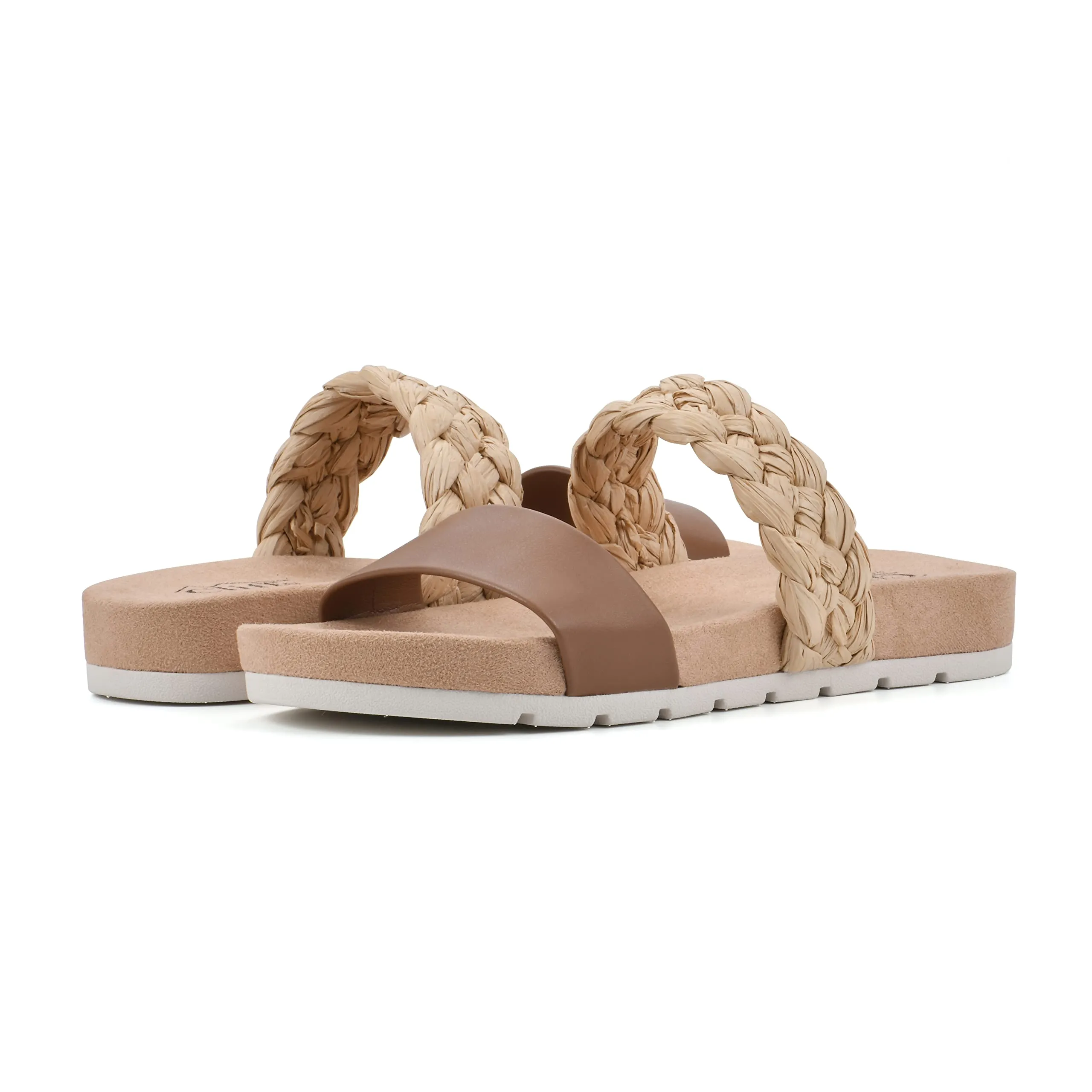 CLIFFS BY WHITE MOUNTAIN Women's Tonic Slide Sandal, Tan/Smooth, 10 M