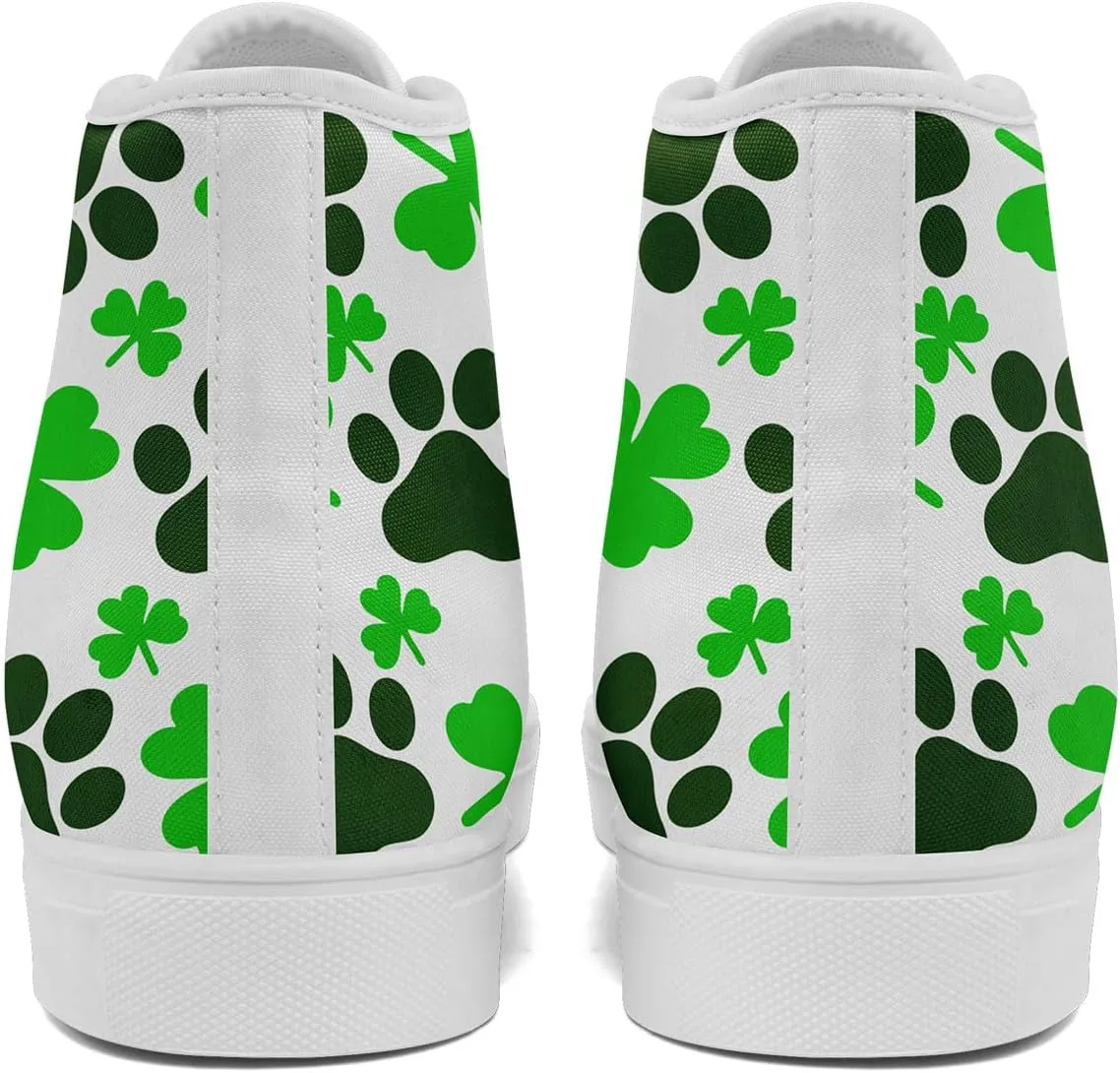 Clover Pattern High-Top Canvas Shoes for Men Women Light Weight Breathable Stylish Comfortale Festival Gift Sneaker
