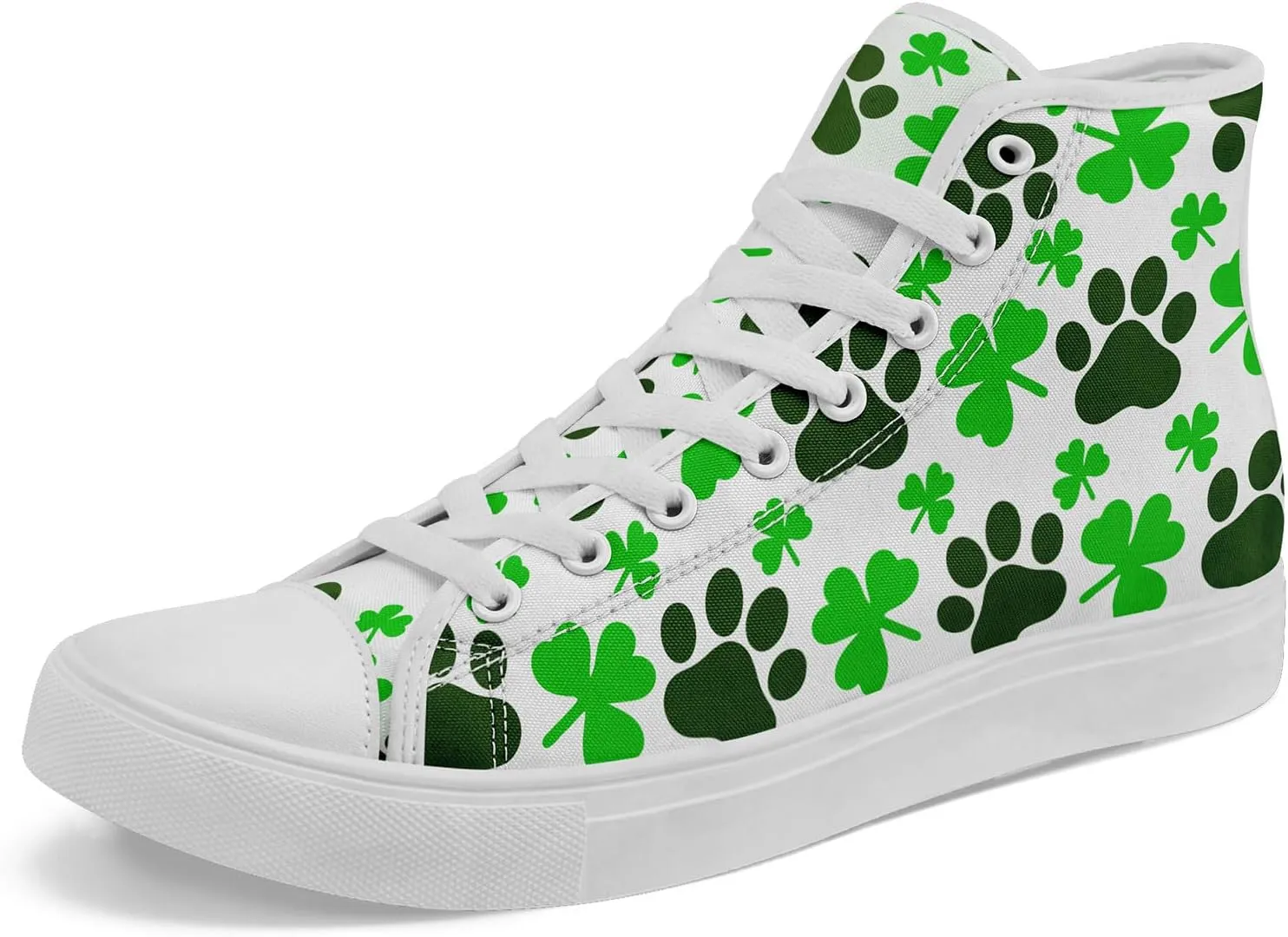 Clover Pattern High-Top Canvas Shoes for Men Women Light Weight Breathable Stylish Comfortale Festival Gift Sneaker