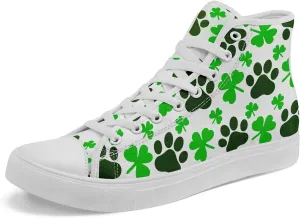 Clover Pattern High-Top Canvas Shoes for Men Women Light Weight Breathable Stylish Comfortale Festival Gift Sneaker