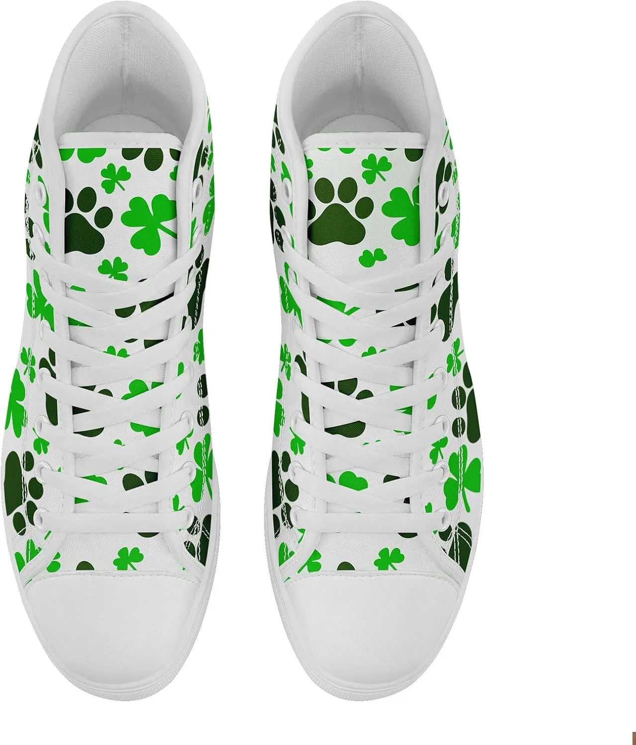 Clover Pattern High-Top Canvas Shoes for Men Women Light Weight Breathable Stylish Comfortale Festival Gift Sneaker