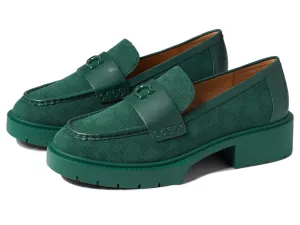 COACH Leah Canvas Loafer Pump Dark Pine 9 B (M)