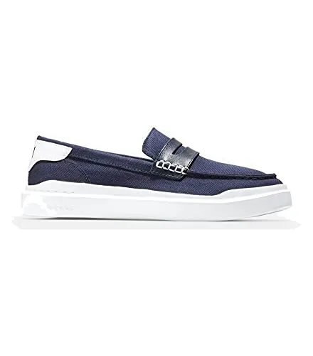 Cole Haan Women's Grandpro Rally Canvas Penny Loafer Sneaker, Marine Blue/Optic White, 8.5