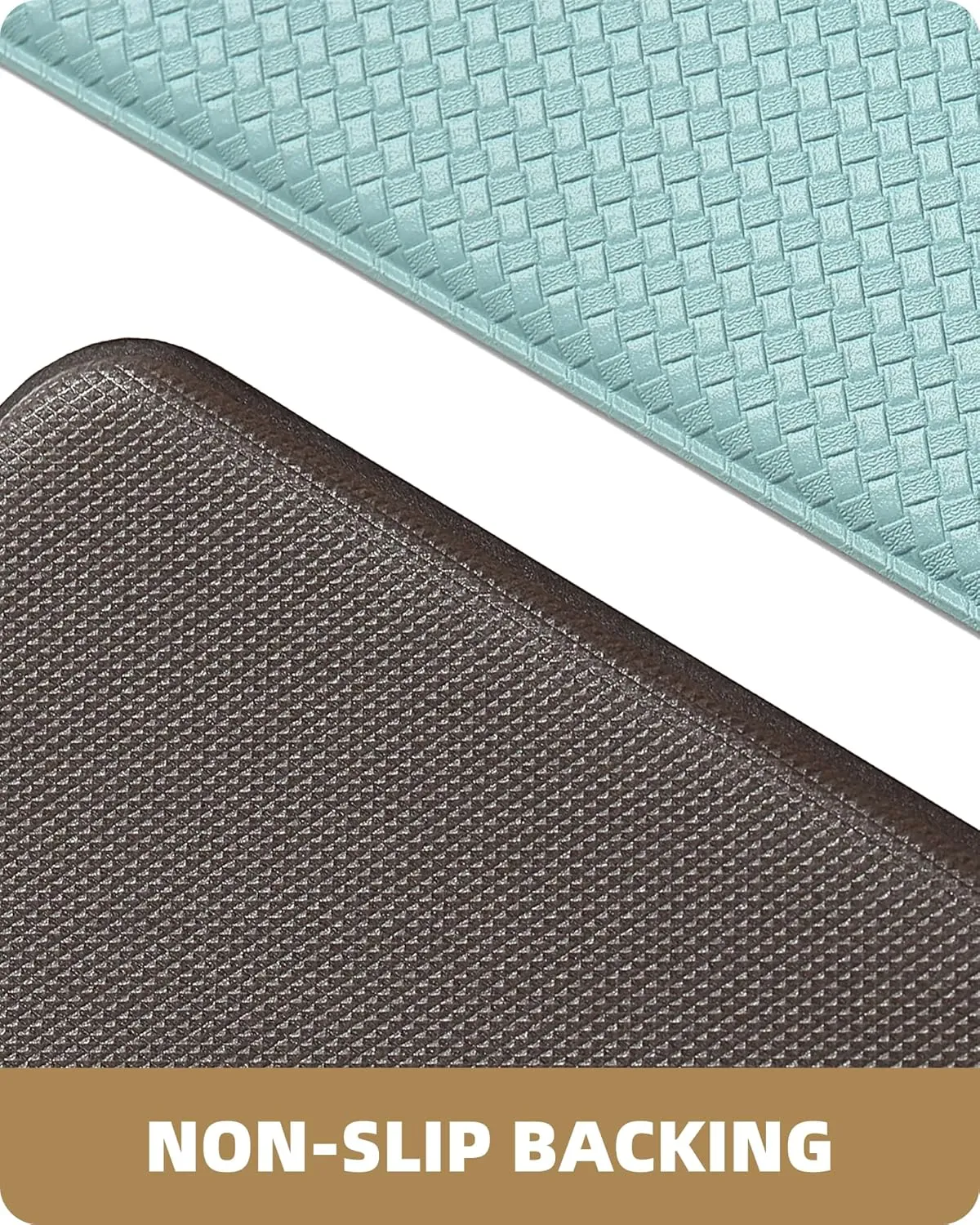 Color&Geometry Kitchen Rugs, Kitchen Runner Rug Kitchen Floor Mat, Cushioned Anti-Fatigue Kitchen Mat, Non Slip Waterproof Comfort Standing Padded, Memory Foam Kitchen mat, 17"x59", Teal