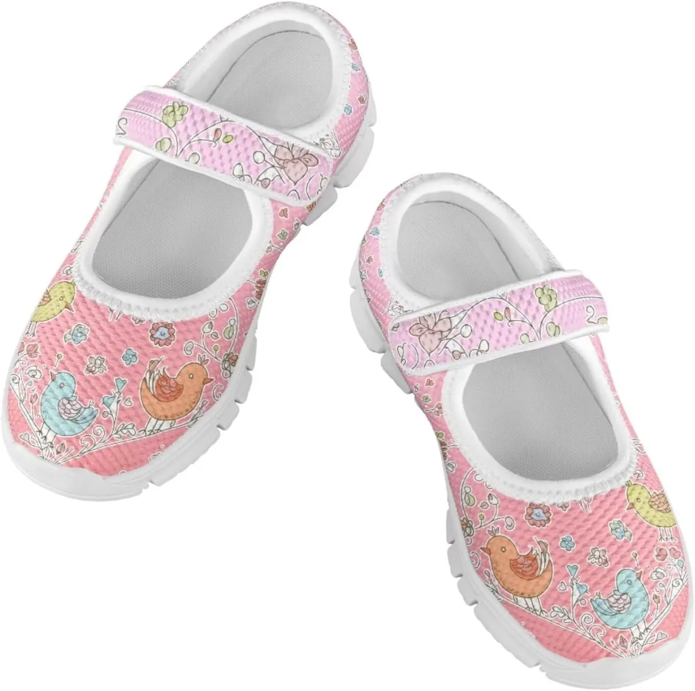 Coloranimal Girls Mary Jane Shoes Dance Shoes for Kids Casual Unifoem Shoes Magic Sticker Mary Jane Flats Girls' Flats Kids Footwear