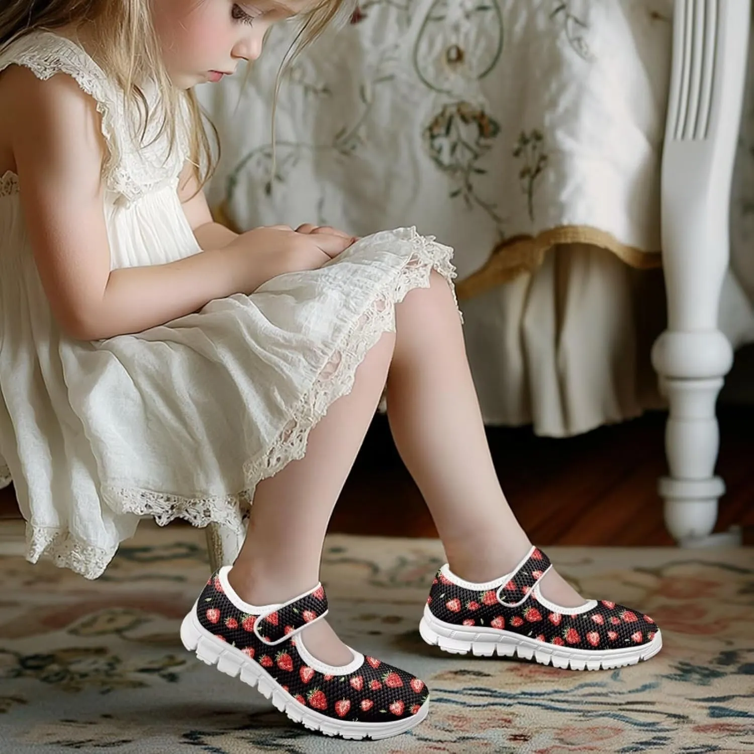 Coloranimal Mary Jane Shoes for Girls Casual Dress Shoes Single Buckle Princess Shoes Girls Flats Back to School Uniform Shoes