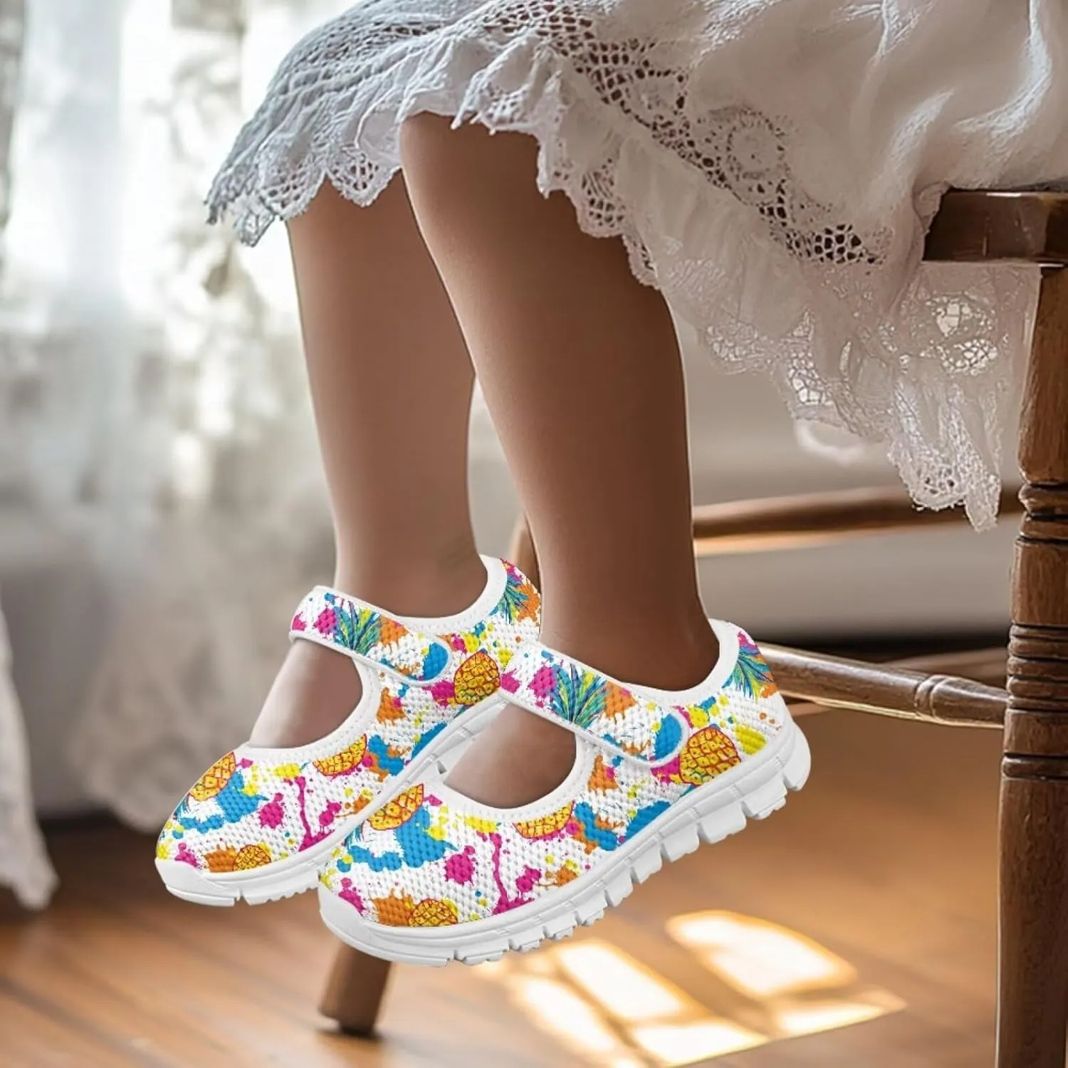 Coloranimal Mary Jane Shoes for Girls Casual Dress Shoes Single Buckle Princess Shoes Girls Flats Back to School Uniform Shoes