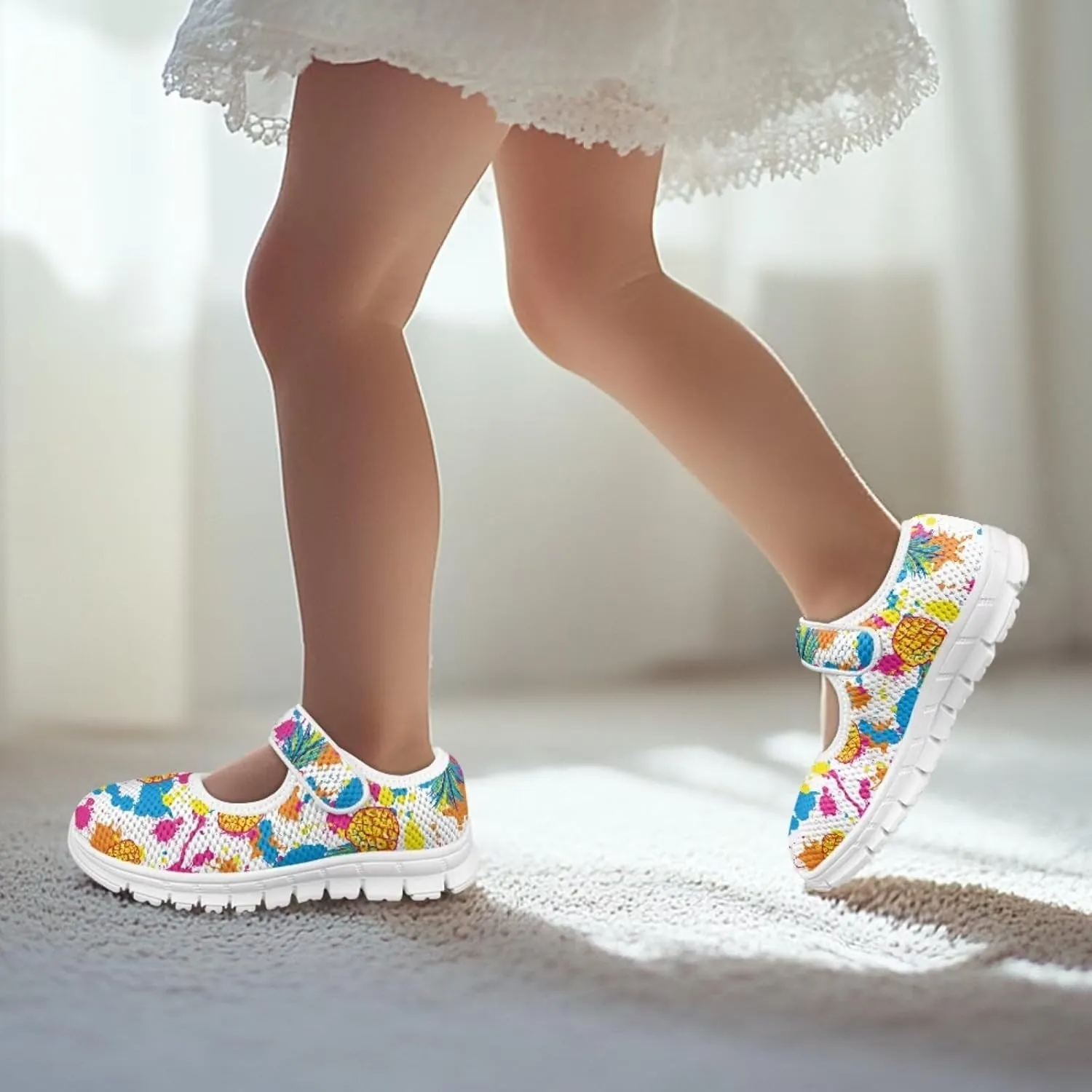 Coloranimal Mary Jane Shoes for Girls Casual Dress Shoes Single Buckle Princess Shoes Girls Flats Back to School Uniform Shoes