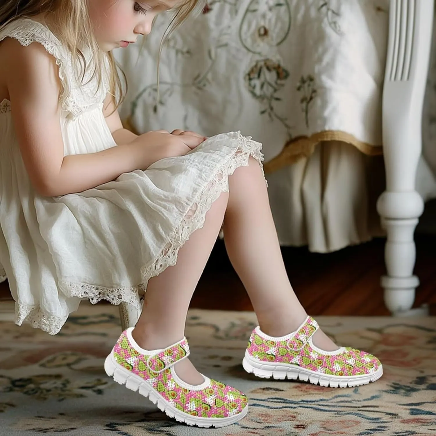 Coloranimal Mary Jane Shoes for Girls Casual Dress Shoes Single Buckle Princess Shoes Girls Flats Back to School Uniform Shoes