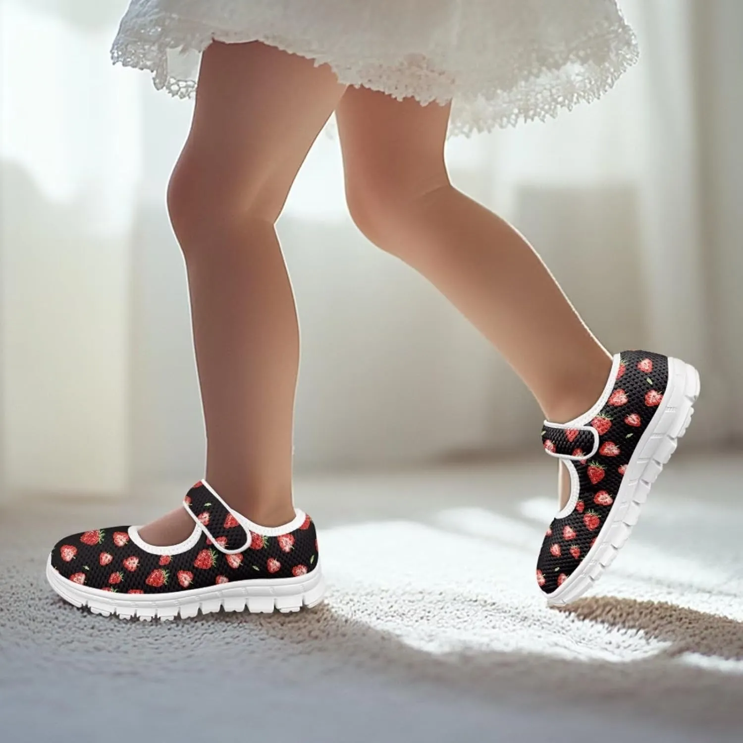 Coloranimal Mary Jane Shoes for Girls Casual Dress Shoes Single Buckle Princess Shoes Girls Flats Back to School Uniform Shoes
