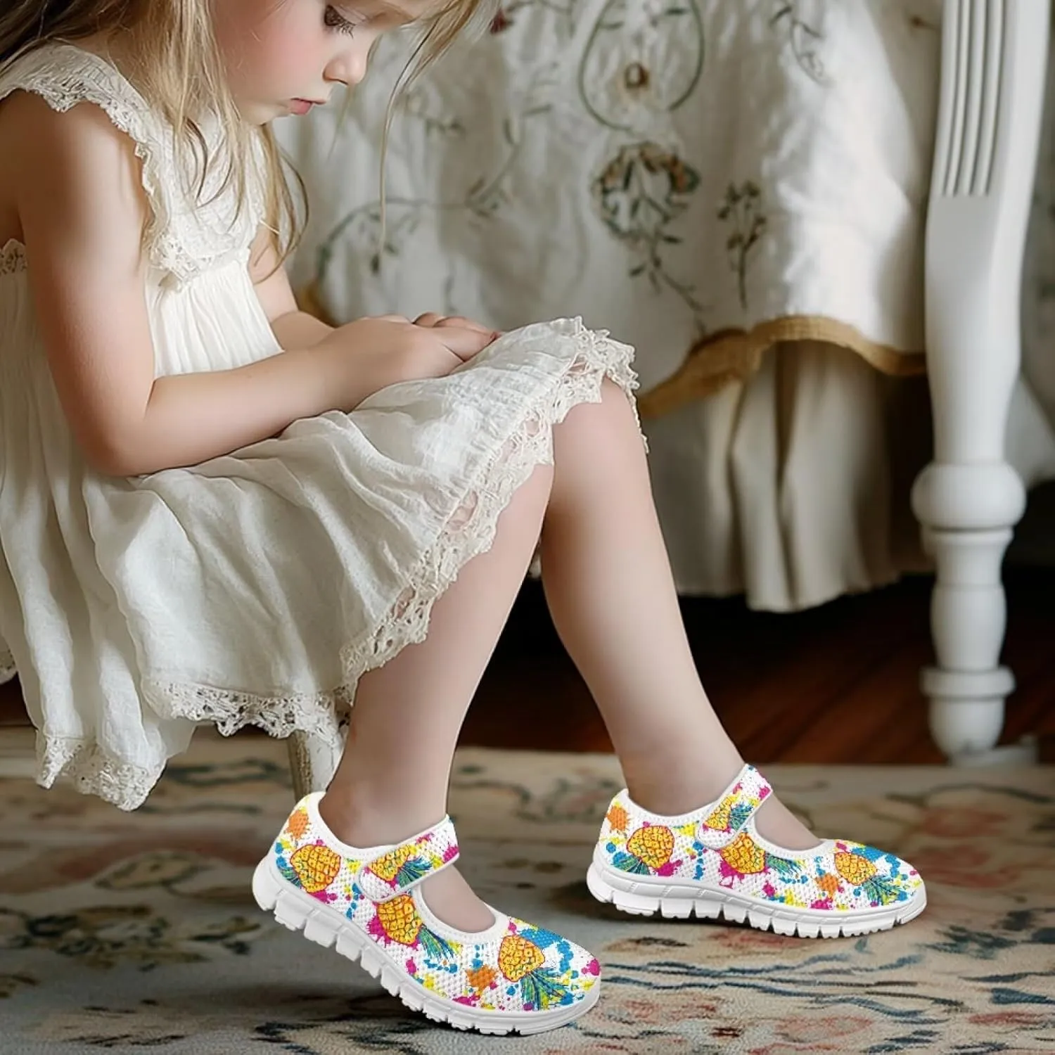 Coloranimal Mary Jane Shoes for Girls Casual Dress Shoes Single Buckle Princess Shoes Girls Flats Back to School Uniform Shoes