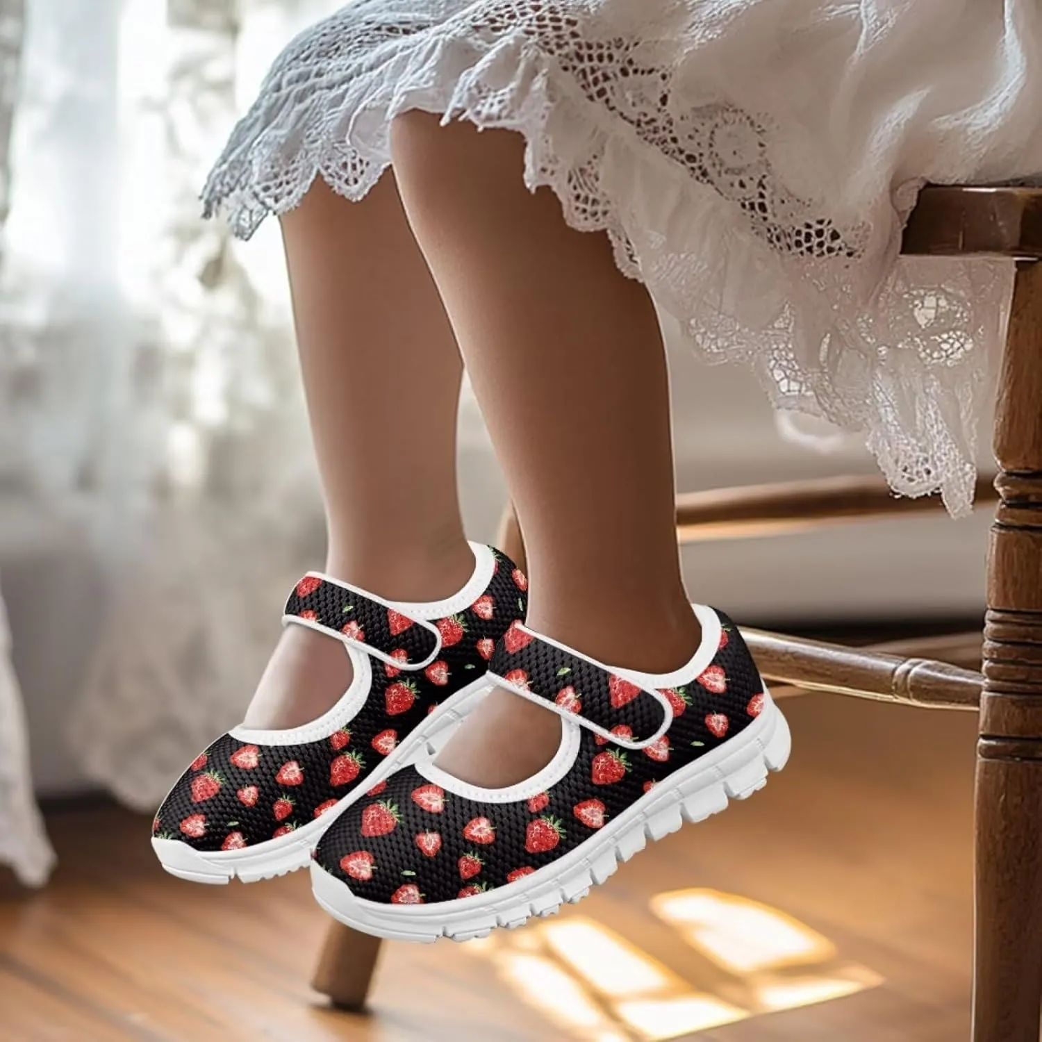Coloranimal Mary Jane Shoes for Girls Casual Dress Shoes Single Buckle Princess Shoes Girls Flats Back to School Uniform Shoes