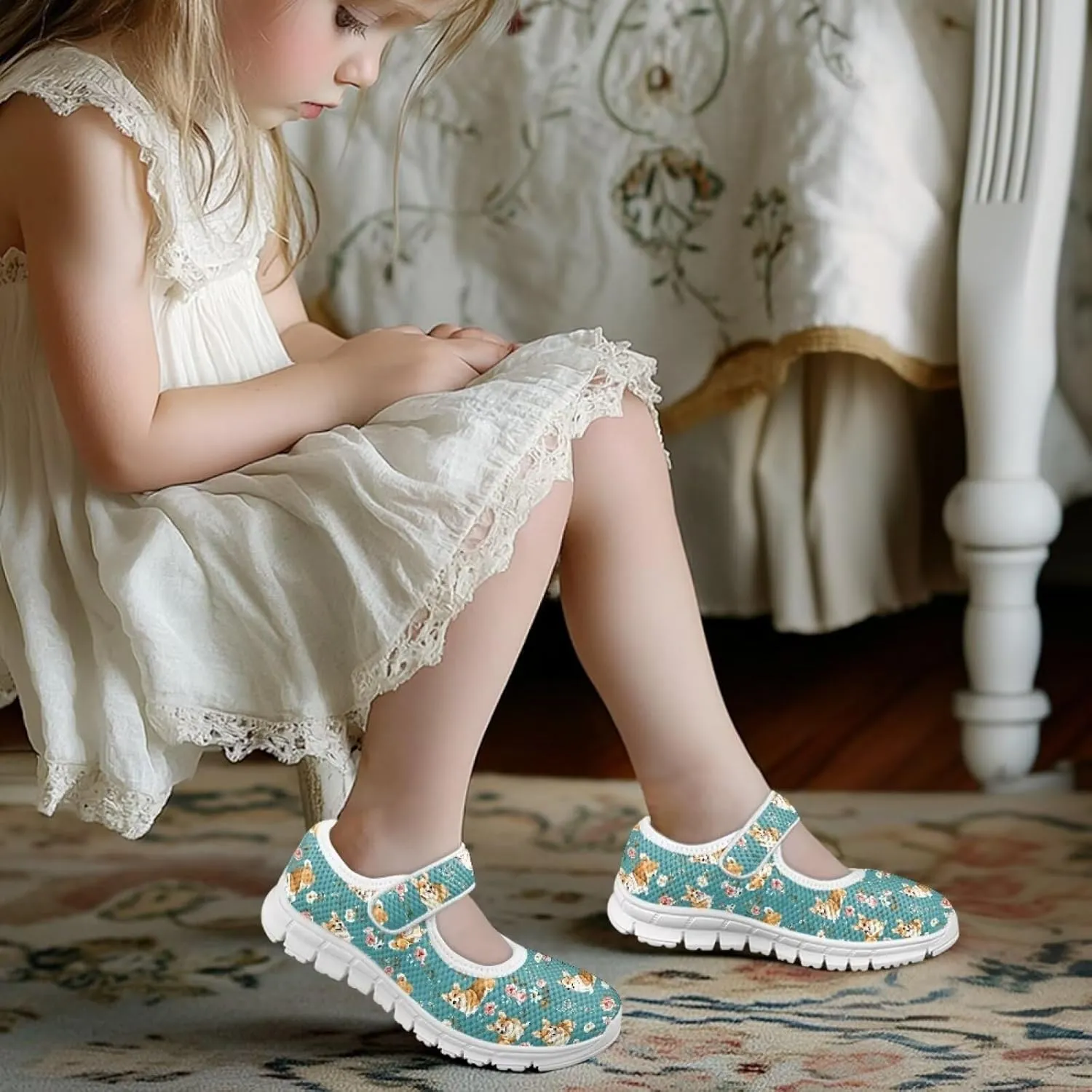 Coloranimal Mary Jane Shoes for Girls Princess Shoes Ballet Flats Girls Dress Shoes Single Buckle Uniform Shoes Casual Mary Jane Flats