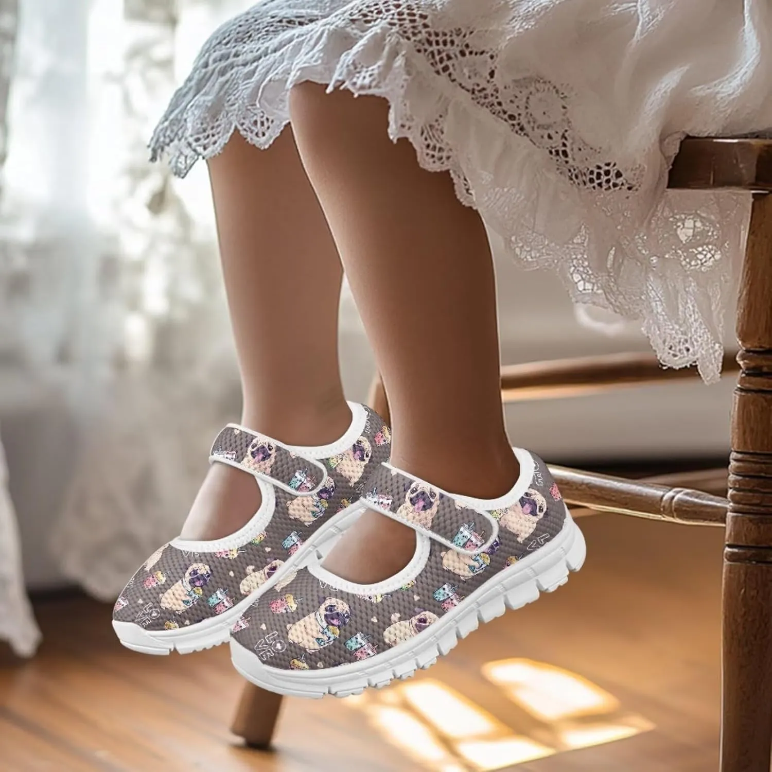 Coloranimal Mary Jane Shoes for Girls Princess Shoes Ballet Flats Girls Dress Shoes Single Buckle Uniform Shoes Casual Mary Jane Flats