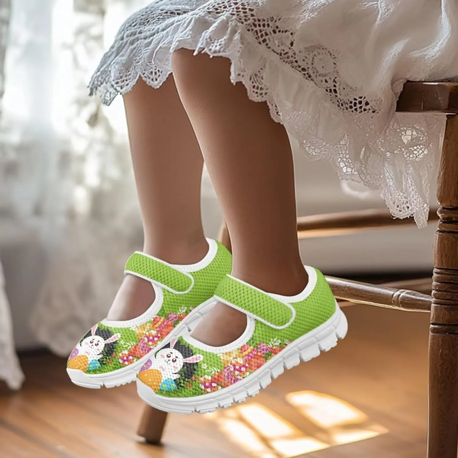 Coloranimal Mary Jane Shoes for Girls Princess Shoes Casual Dance Shoes School Uniform Shoes Easter Theme Mary Jane Flats
