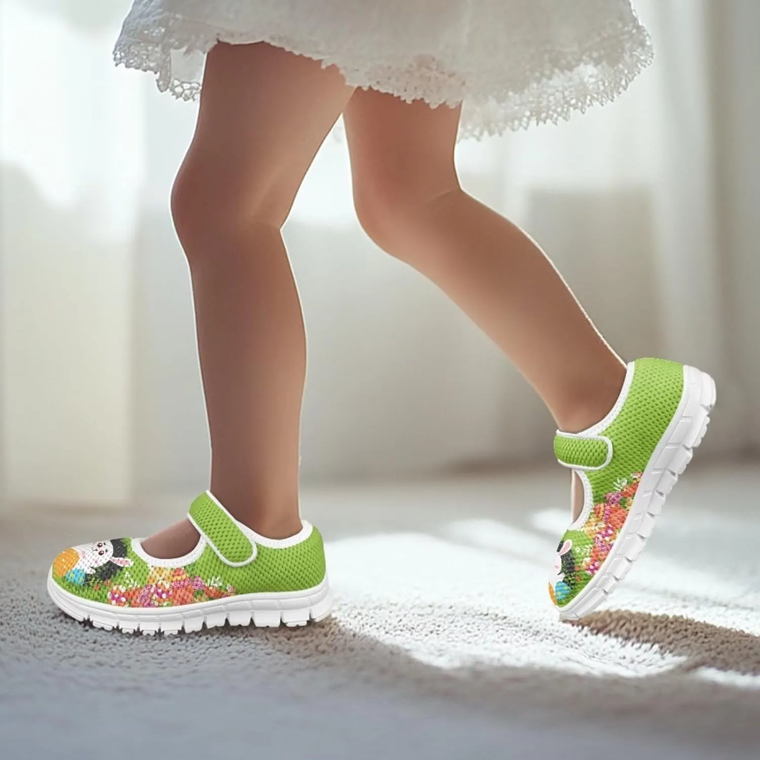 Coloranimal Mary Jane Shoes for Girls Princess Shoes Casual Dance Shoes School Uniform Shoes Easter Theme Mary Jane Flats