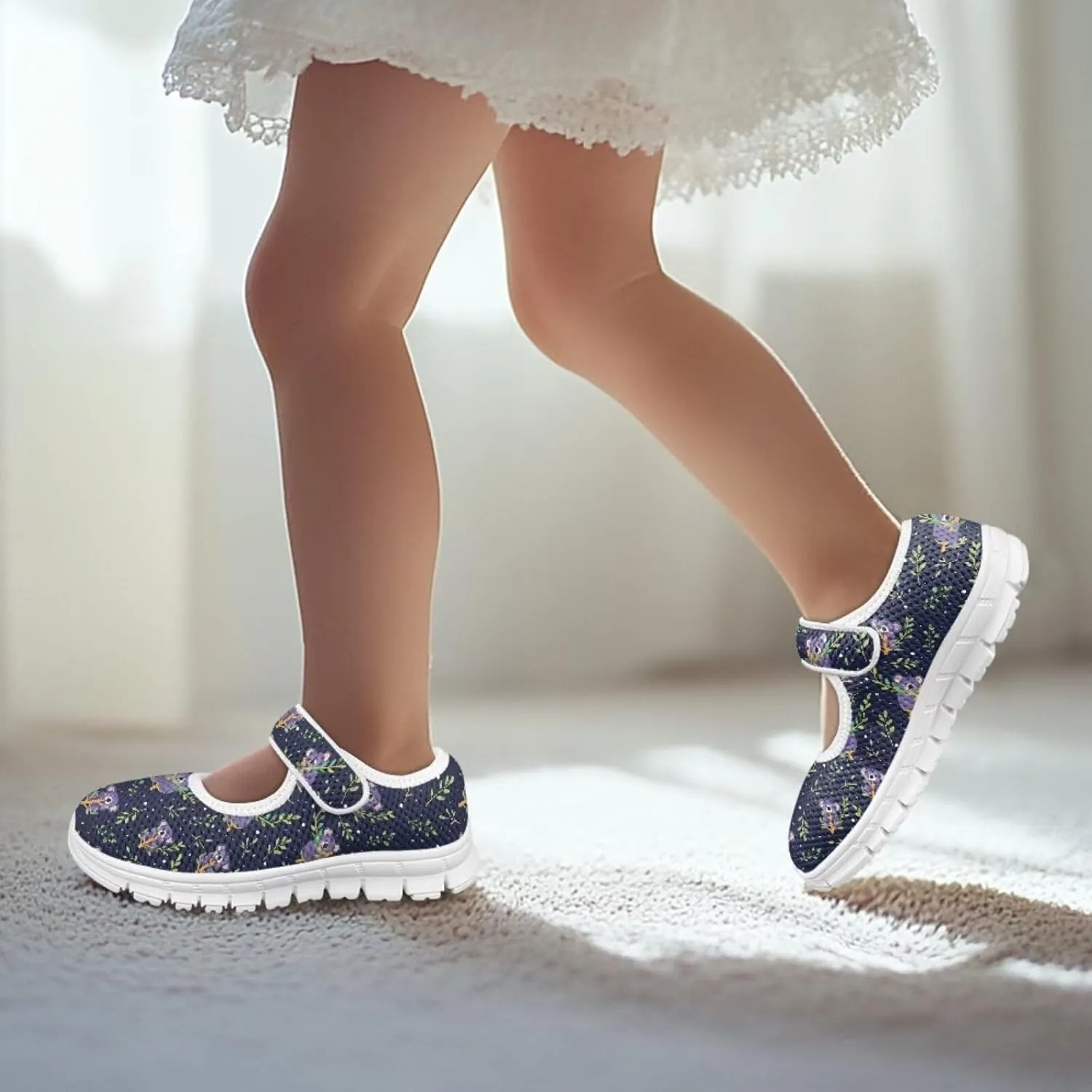 Coloranimal Mary Jane Shoes Girls Dress Shoes Single Buckle Girls' Flats Uniform Shoes Casual Princess Shoes with Anti Skid Sole